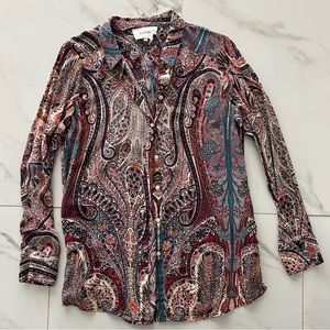 ba&sh Blake Paisley Long Sleeve Blouse